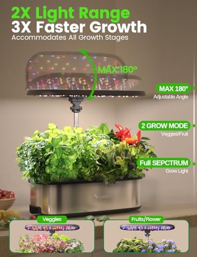 LETPOT LPH-SE Hydroponics Growing System, 12 Pods Smart Herb Garden Kit Indoor, Indoor Garden, APP & WiFi Controlled, with 24W Growing LED, 5.5L Water Tank, Pump System, Automatic Timer