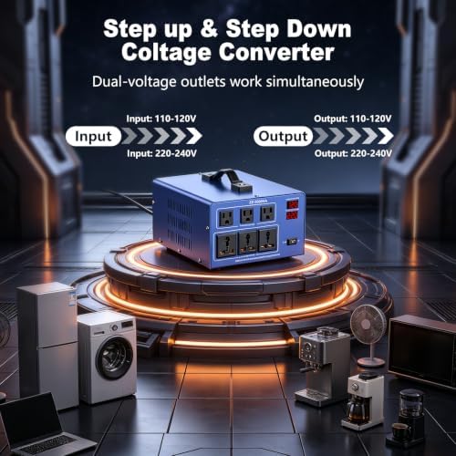 5000W Voltage Converter Transformer, 110V/120V to 220V/240V Step Up Down