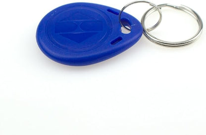 (Pack of 100) 125KHz RFID Access Control Keyfobs Proximity EM4100 TK4100 Keychains Smart ID Keycard for Door Electric Lock System NFC Token tag (Blue)