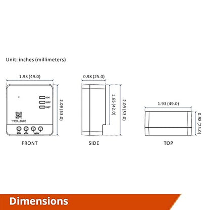 YoLink Relay, Smart Switch, YoLink 1/4 Mile Super Long Range Smart Relay Compatible with Alexa, Google, and IFTTT, Max. 5 amps - Hub Required