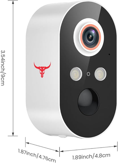 1080P Wireless Security Camera Outdoor, Battery Powered, 2.4G WiFi, Motion Detection, 2-Way Audio, Cloud Storage, Full Color Night Vision for Home Security