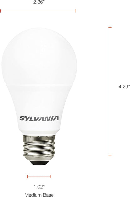 Sylvania LED A19 Light Bulb, 100W Equivalent, Efficient 14W, 1500 Lumens, Frosted Finish, Daylight - 4 Pack (78103)