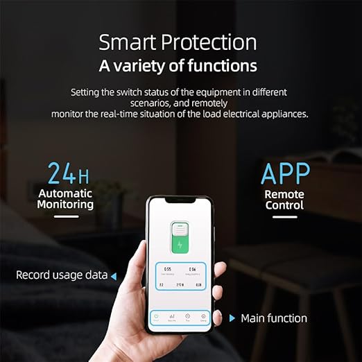 TUYA WiFi Smart Switch Circuit Breaker, 1P 6A 10A 16A 20A 25A 32A 40A 50A 63A Smart Home Wireless Voice Remote Control Smart Circuit Breaker Wifi Timer with Metering (63A)