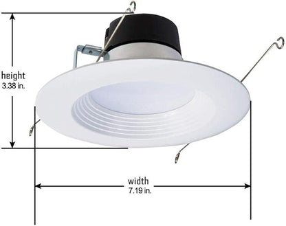 HALO LT 5 in / 6 in 6-Pack Indoor/Outdoor Recessed LED Retrofit Trim Can Lights 3CCT Selectable 3000K/4000K/5000K 600 Lumens Dimmable ENERGY STAR Certified