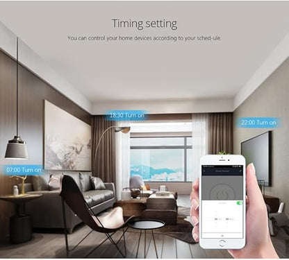 WiFi Smart Plug Outlet Compatible with Alexa,Google Assistant,App and Voice Control,No Required Hub,UK (16A), White