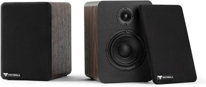 Victrola M1 Monitors – Powered Bookshelf Monitor Speakers, Bluetooth Wireless Streaming, Premium Stereo Sound, Pairs with Premiere T1 & More, RCA & Aux Input, Multi-Device Pairing (Black)