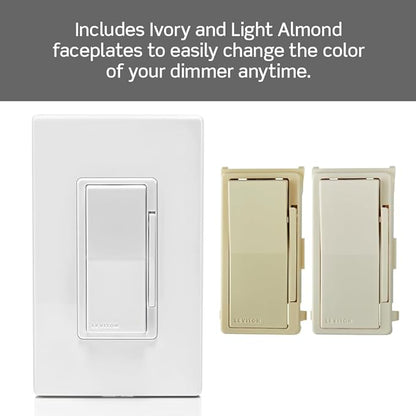 Leviton Decora Digital Dimmer Switch for Dimmable LED, Halogen and Incandescent Bulbs, DDL06-1LZ, White