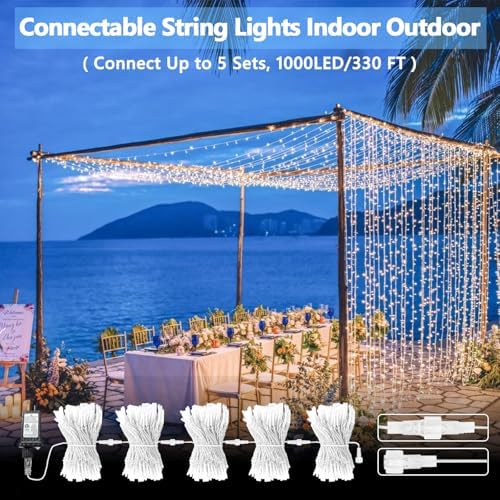 200 LED Connectable String Lights, 66FT Christmas Lights Outdoor Indoor