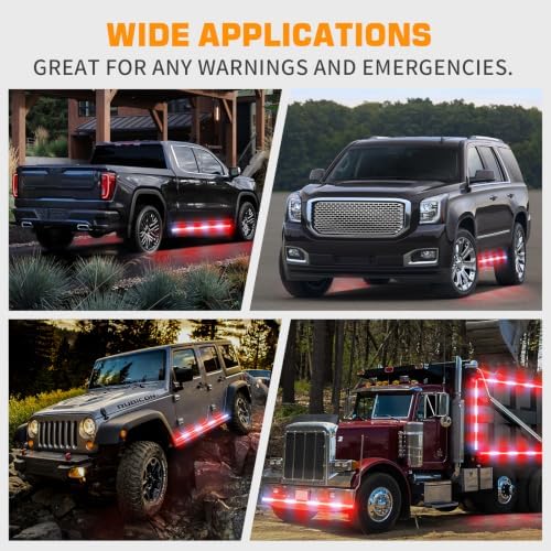XRIDONSEN 2PCS 70 inch Running Board Emergency Lights 864 LED Strobe Lights
