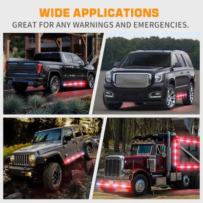XRIDONSEN 2PCS 70 inch Running Board Emergency Lights 864 LED Strobe Lights