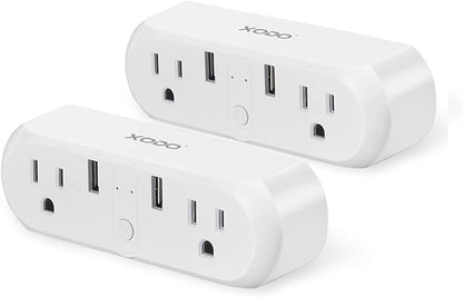 XODO WP3 Smart WiFi Plug - Wireless Remote Control by App Compatible with Alexa and Google Home Assistant 2.4 GHz Network only - Voice Control - WiFi Enable - Smart Home Outlet - 2Pack