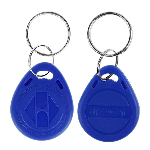 LIBO 125KHz Smart ID Key Tag Card RFID Access Control Key Card Proximity EM4100 TK4100 Keyfobs Keychains NFC Token Badge Holder (Blue, Pack of 100)
