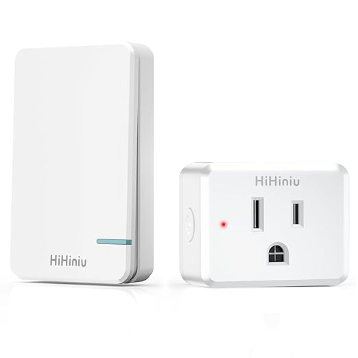 Wireless Remote Control Electrical Outlet Plug Switch for Lights, Fans, Christmas Lights, Home Appliance, 300 ft Long Range White Mini On Off Power Switch, 15A/1500W, 1 Remote + 1 Outlet