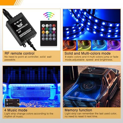 GOOACC RGB Truck Bed Light Strip 3PCS 60" 270 LEDs Neon Accent Lighting