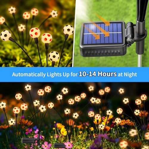 vignuto 2026 Solar Soccer Lights, 8 Packs 48LED, Solar Lights Outdoor Waterproof, World Cup Decorations, Garden Decor, Patio Decor, Unique Decor for Soccer Game.