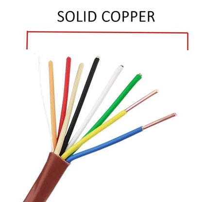 Thermostat Wire 18/8 18 Gauge 8 Conductor ETL 18-8 25 Feet Brown (18-8 Brown, 25Feet（7.5 Meter）)