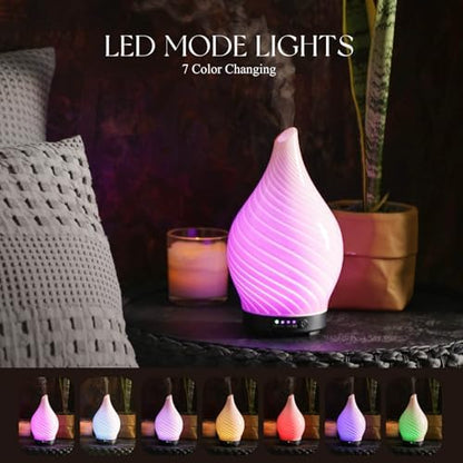 Porseme Essential Oil Diffuser 150ml Handmade Glass Diffuser 6H Runtime