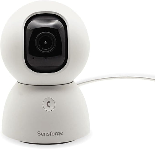 SensForge 2.5K Indoor Pan-Tilt Security Camera Lite, 360° Dual-Band WiFi Camera for Home, Free AI Human & Pet Detection, 2-Day Cloud + Two-Way Talk, Optional AI + Storage Upgrade