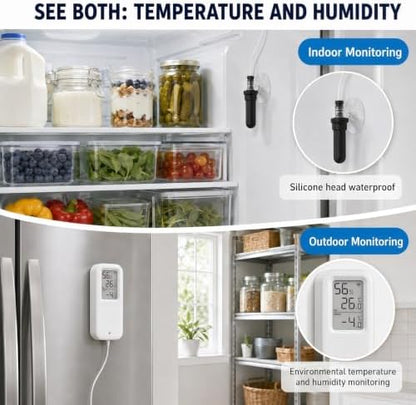 DAYTECH WiFi Freezer Alarm Thermometer, 1 Pack with App Alerts