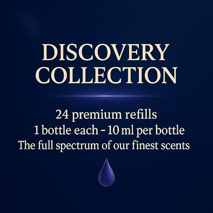 Car Air Freshener Refill Liquid Set of 24 x 10 ML - Smart Car Air Freshener Refill - Car Fragrance Refill - Car Diffuser Refill (Discovery Collection)