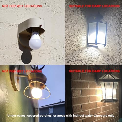 Vgogfly Sensor Lights Bulb Dusk to Dawn LED Light Bulbs Smart Lighting Lamp 7W E26/E27 Automatic On/Off, Indoor/Outdoor Yard Porch Patio Garage Garden (Warm White, 6 Pack)