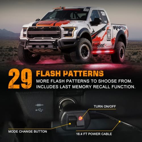 XRIDONSEN 2X 60 inch Running Board Emergency Lights 720 LED Strobe Lights