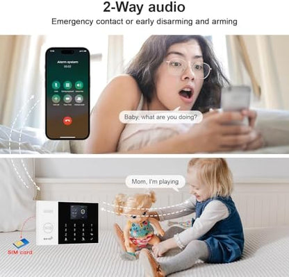 Alarm System for Home Security,10Pcs WiFi+4G Home Alarm System with Instant App Alerts NO Monthly Fees,for Smart Life or Tuya,Auto Alarm Dial,Door/Window Sensors,Compatible with Alexa