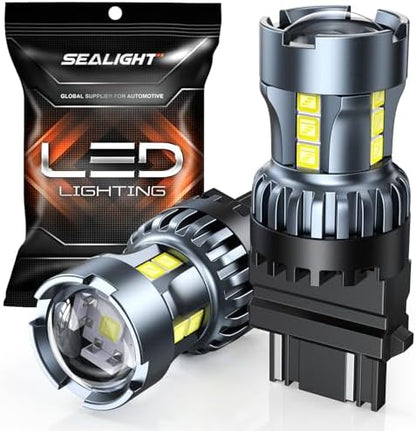 SEALIGHT 3156 3157 LED Bulb White Reverse Lights, 3056 3057 4057 4157 LED Light Bulb with Projector Replacement for Tail Light, Backup Light,Brake Parking, Automotive Back Up Light Bulbs, Pack of 2