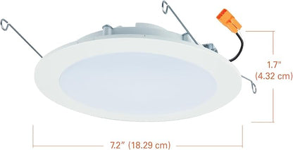 HALO HLBT 6 Pack 6 in Slim LED Recessed Light Trim with Selectable Color Temperature 2700K, 3000K, 3500K, 4000K, 5000K Dimmable Wet Location Indoor Outdoor New Construction Remodel - HLBT609FS5-6PK