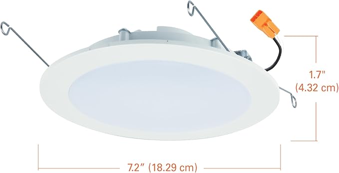 HALO HLBT 4 Pack 6 in Slim LED Recessed Light Trim with Selectable Color Temperature 2700K, 3000K, 3500K, 4000K, 5000K Dimmable Wet Location Indoor Outdoor New Construction Remodel - HLBT609FS5-4PK