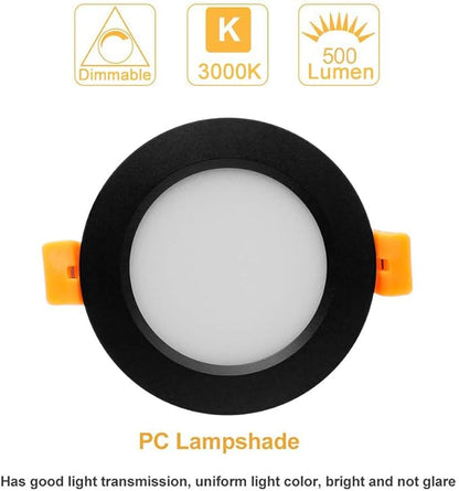 YGS-Tech 3 Inch LED Recessed Lighting, Dimmable Downlight 5W(40W Halogen Equivalent), CRI80, 3000K Warm White, Ceiling Light with LED Driver(4 Pack)