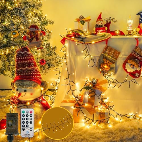 BHCLIGHT 50FT 1000LED Cluster Christmas Lights with Remote, Warm White