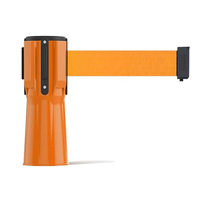Trafford Industrial 11 Ft. Cone-Mounted Retractable Belt Barrier Orange Case with Fluorescent Orange Belt