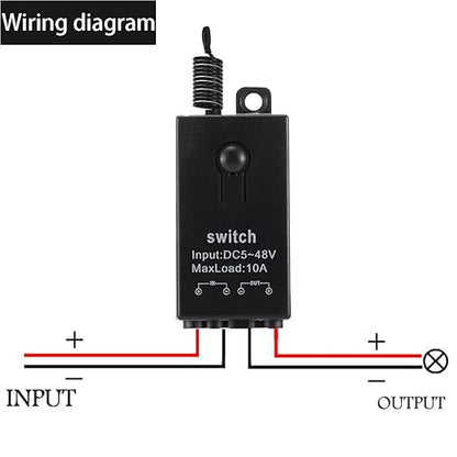 3 Way 12v Mini Remote Control Switch,Wireless Lights Switch Kit,DC 12V/24V/48V/10A Relay with 328FT Long Range,Wireless RF Switch for Car,Lamps,LED Lights,Fans(2 Remote Controls,3 Receivers)