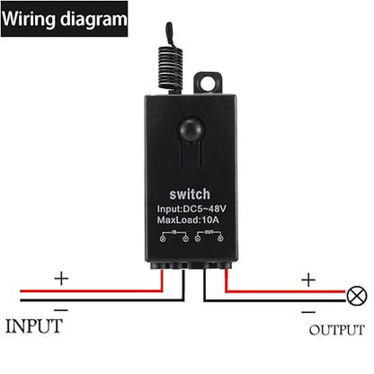 12v Remote Control Switch,4 Way Mini Wireless Switch,DC 12V/24V/48V/10A Relay with 328FT Long Range, Wireless RF Switch for Car,Lamps,LED Lights,Fans(2 Remote Controls,4 Receivers)
