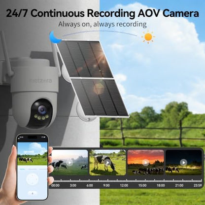 5MP 4G LTE Cellular Solar Security Camera Outdoor: No WiFi Needed