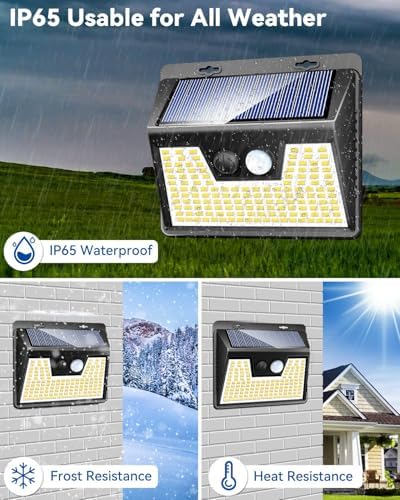 Peasur Solar Outdoor Lights [5 Pack/140LED], Motion Sensor Light Ultra-Bright, Solar Powered Security Lights 3 Modes, Waterproof for Outside Garden Yard (Warm White)