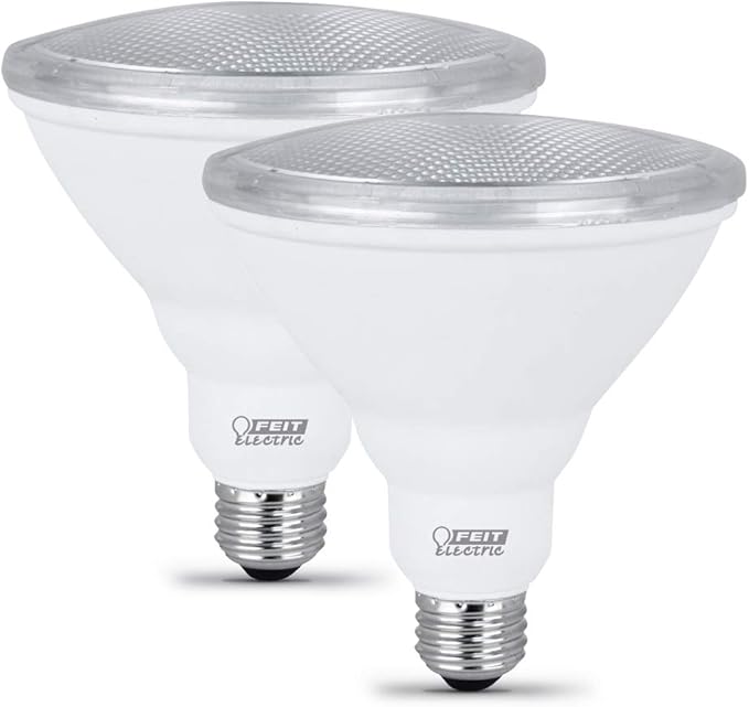 Feit Electric PAR38 LED Light Bulb, 75W Equivalent, 750 Lumens, 3000k Bright White, 10.5W, E26 Base, Light for Outdoor, Track and Recessed Lighting, 11,000-Hour Lifetime, PAR3875/10KLED/2, 2 Pack