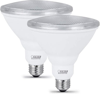 Feit Electric PAR38 LED Light Bulb, 75W Equivalent, 750 Lumens, 3000k Bright White, 10.5W, E26 Base, Light for Outdoor, Track and Recessed Lighting, 11,000-Hour Lifetime, PAR3875/10KLED/2, 2 Pack