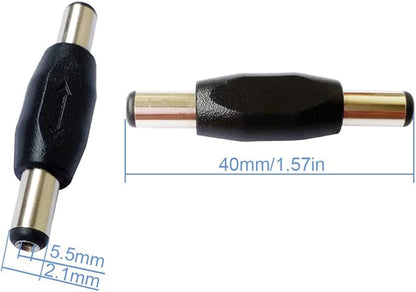 DC/BNC Connector Component: 5 BNC Coupler+5 DC Adapter Female to Female+5 DC Adapter Male to Male,for Indoor and Outdoor CCTV Home Security Surveillance Wire Connection.(15 Pack)