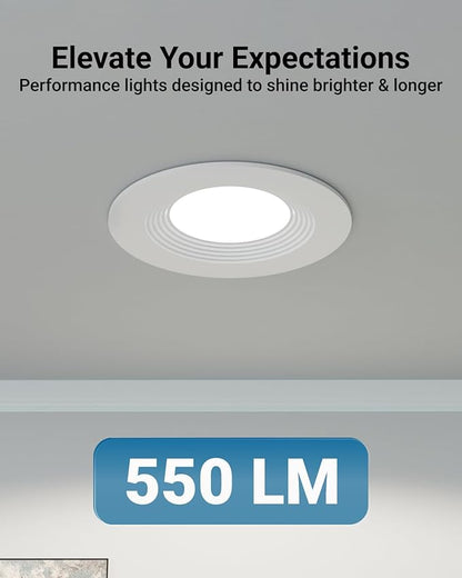 Sunco 24 Pack 3 Inch Recessed Lighting LED, Canless Ultra Thin Flush Mount Ceiling Fixture Light with Junction Box, 550 Lumens, Selectable CCT 2700K/3000K/4000K/5000K/6000K, Dimmable, 6W=50W UL/ETL