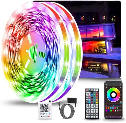 NBBUFF 300FT RGB Led Lights for Bedroom with App & Remote Control, 2*150FT