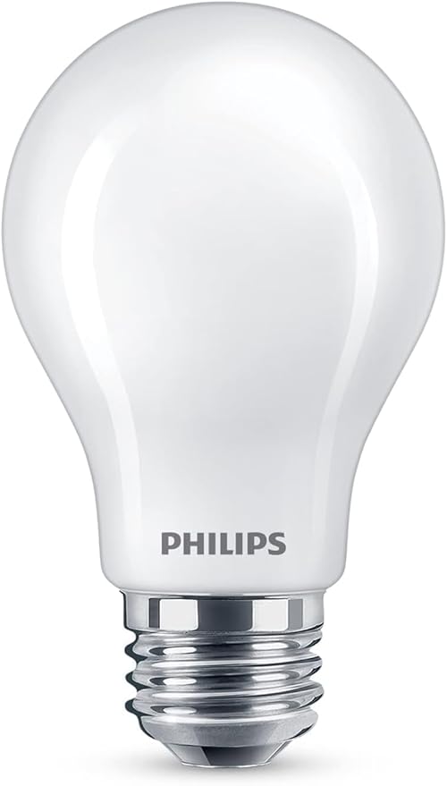PHILIPS LED 60W A19 8-Pack Ultra Definition Daylight (5000K) 800 Lumen (8W = 60W) Dimmable Frosted Flicker-Free Light Bulbs