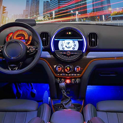 Nilight 4PCS Car USB Interior Lights RGB Remote Control | 48LED 5V DC Multicolor Music Car Neon Accent Light Strips Under Dash Lighting Kit with Sound Active Function