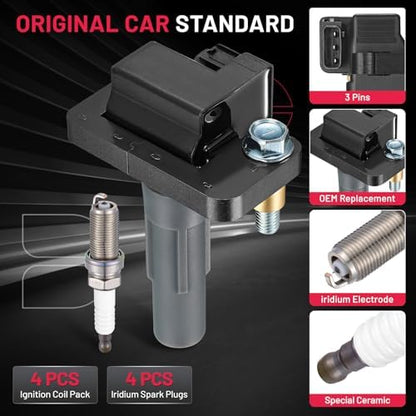 BDFHYK Ignition Coil UF665 and Spark Plug 93893 for Subaru WRX STI 13-18