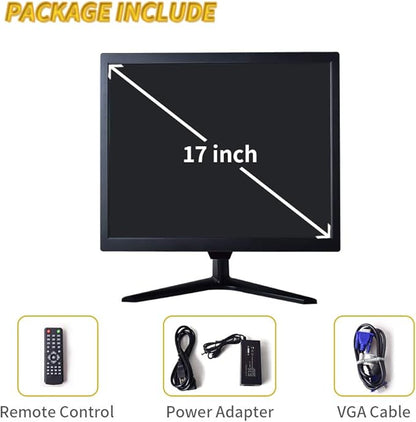 Cocar Security Monitor, 17 inch Security Monitor Screen, LCD CCTV Display for Home Security Systems Surveillance Camera STB PC, 1280x1024 Vesa Wall Mount Built-in Speaker, BNC/VGA/HDMI/Audio in Out