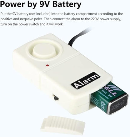 Watris Veiyi 120db Power Failure Outlet Alarm, Smart Outage Alarm Warning Siren, Automatic Power Cut Failure Alerter for Home Office Shop, Power by 9V Battery (NOT Included), 220V