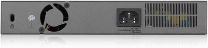 Zyxel 8 Port Network Ethernet Switch | Smart Managed PoE+ | GS1350-12HP | 8x PoE+ with 130W Budget + 2x Gigabit + 2x SFP Ports, NebulaFlex Pro, Surveillance Mode, Long Range, TAA Compliant