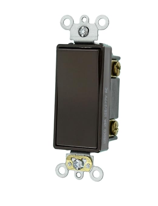 Leviton 15-Amp 120/277-Volt Decora Plus Rocker 3-Way AC Quiet Switch, 5693-2, Brown