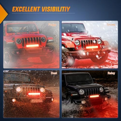 Nilight LED Light Bar 12 Inch 72W Spot Flood Combo Red Beam Off Road Lights Fishing Hunting Emergency Deck Boat Work Lighting for Trucks UTV Pick-up Van Boat Tractor
